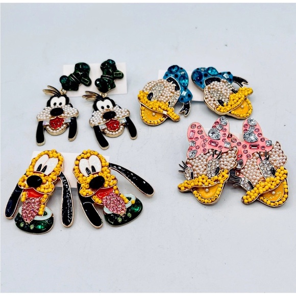 Colorful Cartoon Character Earrings Set - Picture 1 of 7